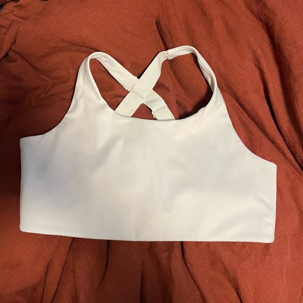 Girlfriend Collective Ivory Simone High Support Bra M Crossback Activewear